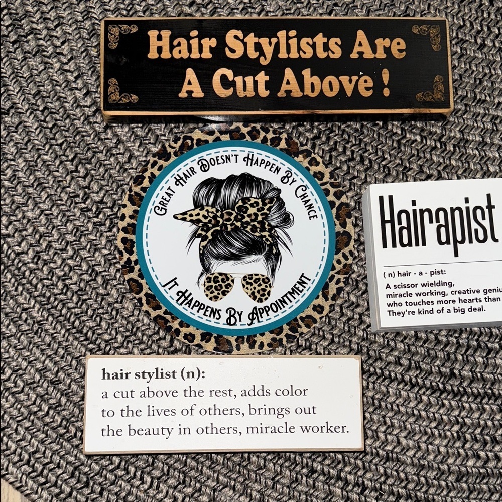 Set of 4/ hair stylist signs